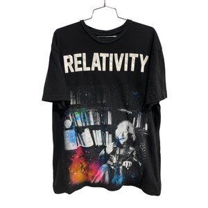 Einstein Relativity Graphic T Shirt Size XL Crew Short Sleeve Black Streetwear